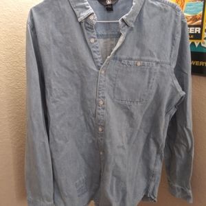 Volcom denim button up shirt xl